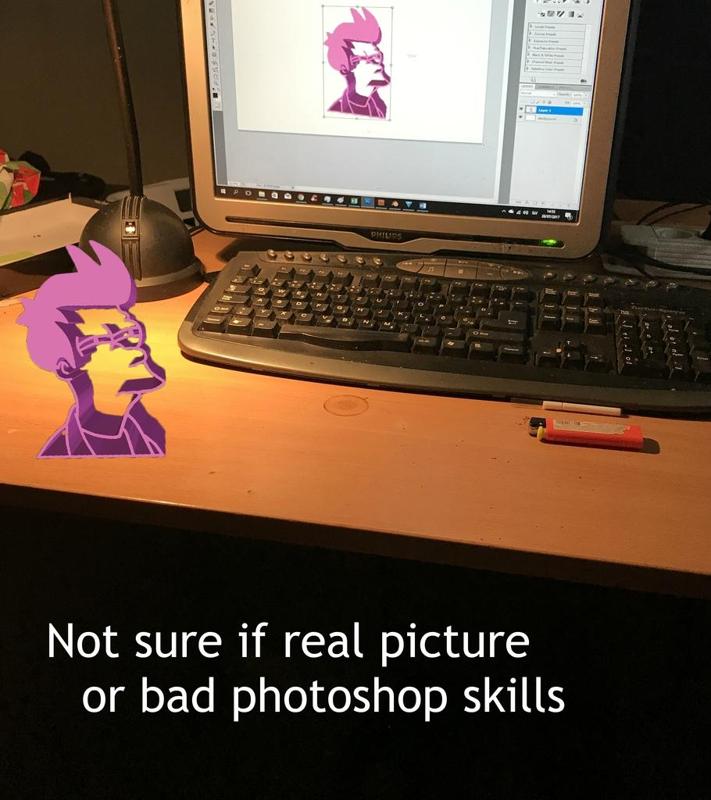 Fry Futurama Head Stand Suspicious Look