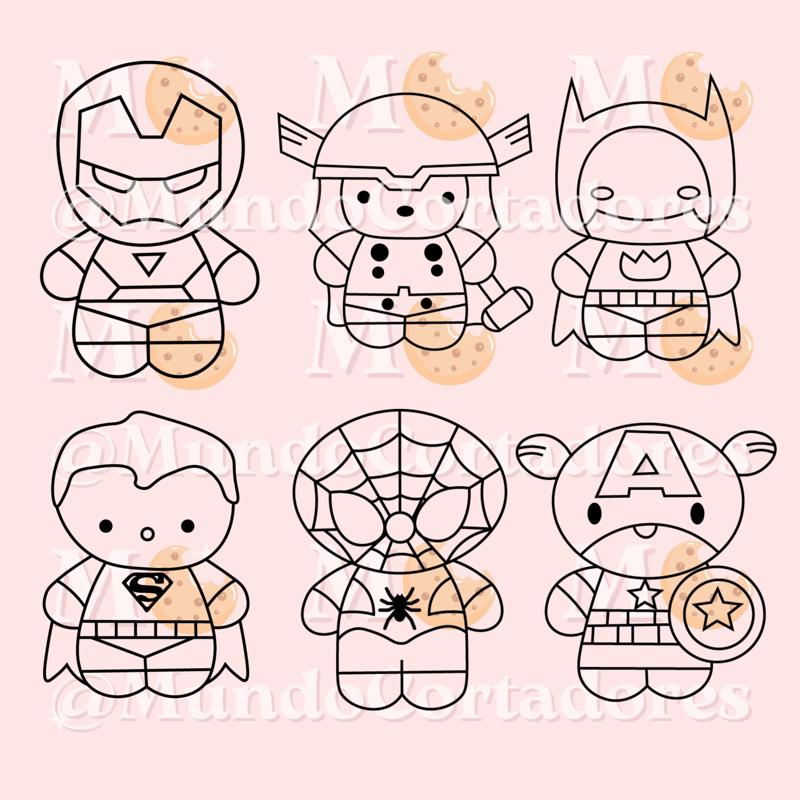 SUPER HEROES CUTTER AND STAMP - CUTTER COOKIES