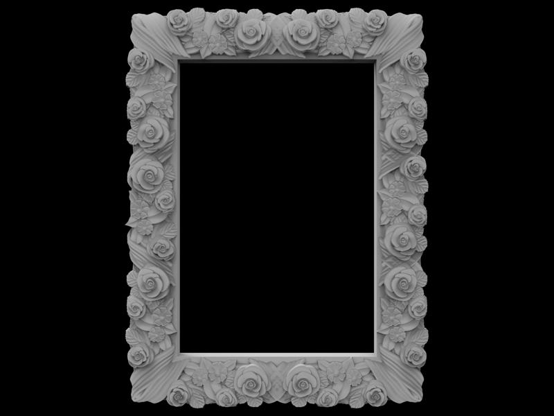 3D Model STL File for CNC Router/Laser & 3D Printer Frame Flower