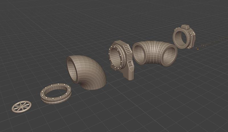 SciFI, pipe segments for tubing,scale 28mm