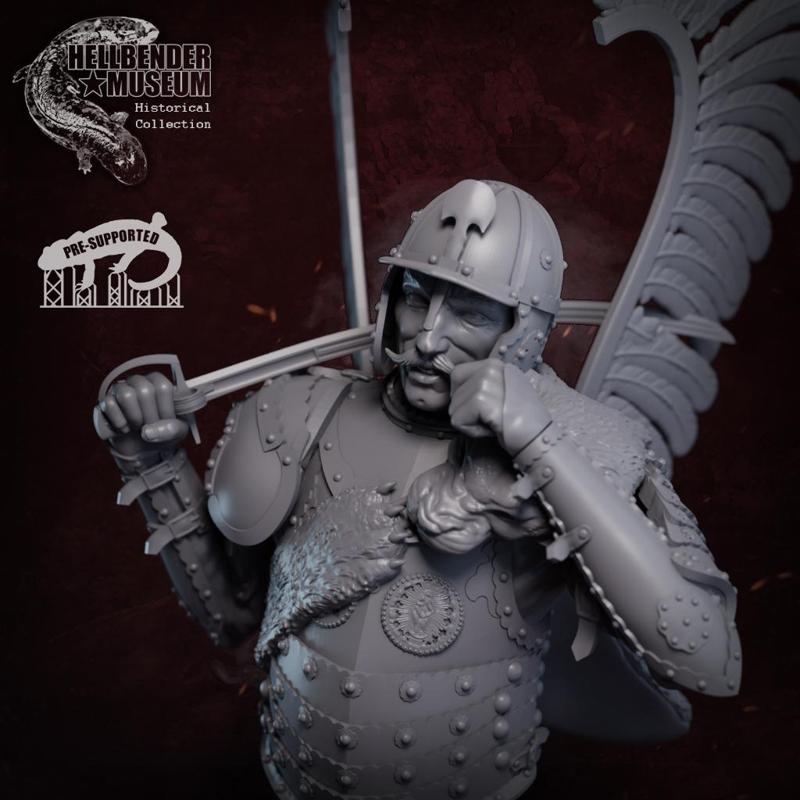 Winged Hussar XVII Century Bust Presupported