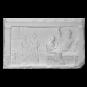 Votive relief in the shape of a temple