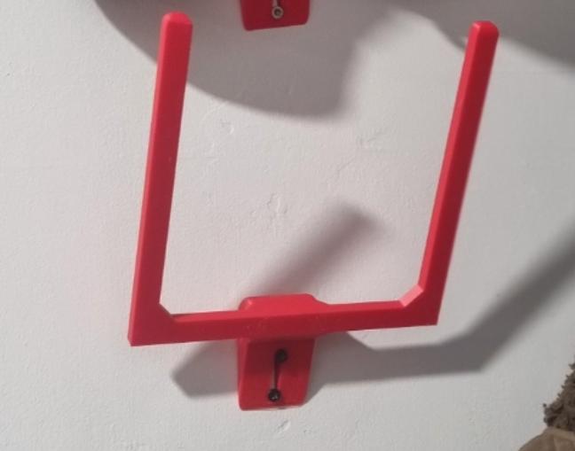 Wall mounted glove drying rack for two gloves