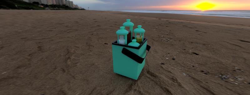 BEACH COOLER WITH BEVERAGE SORTER