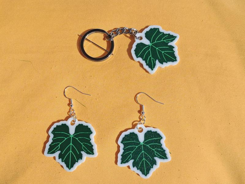 Vine Leaf Keychain & Earring