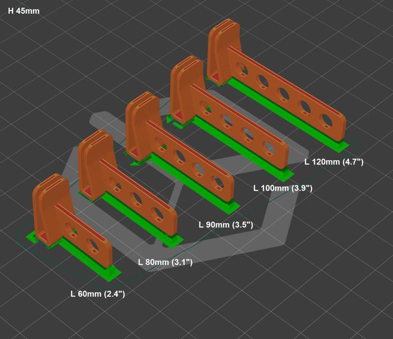 Fridge Door Storage Divider 45mm (with hole)