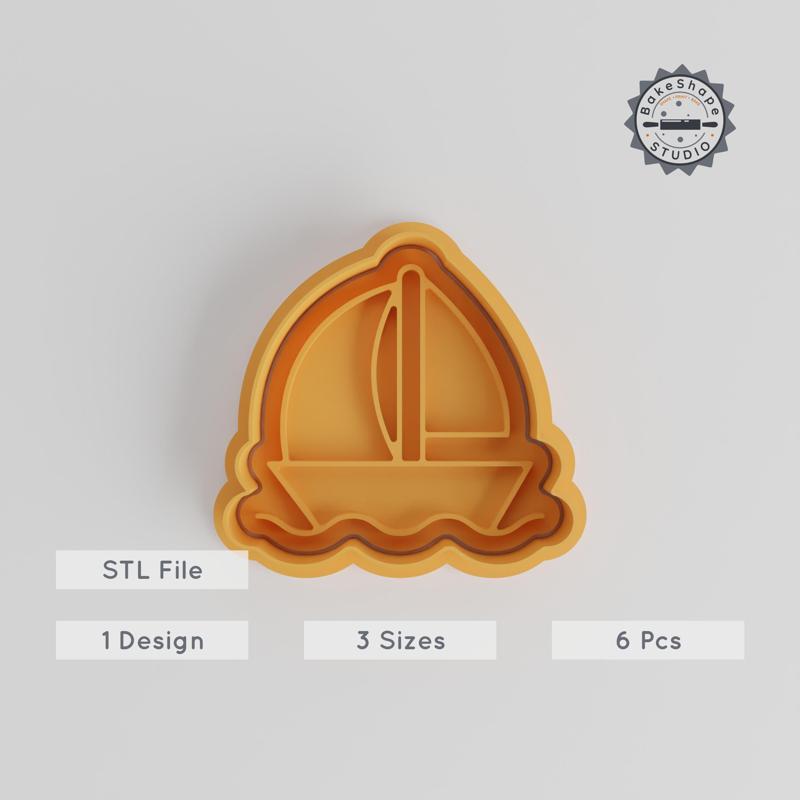 Sailboat Cookie Cutter & Stamp Set, Marine Themes, Small Medium Large Sizes, Perfect for Cookies & Fondant PRODUCT_4501
