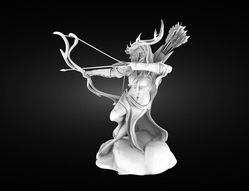 Woman elf warrior with bow