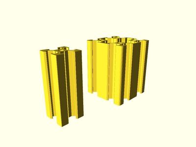 Vslot profile Openscad Model 20x20mm & 40x40mm 6mm slot