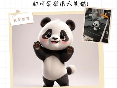 Super cute paw-raising panda (great for stalls, monochrome only needs 4.1g)