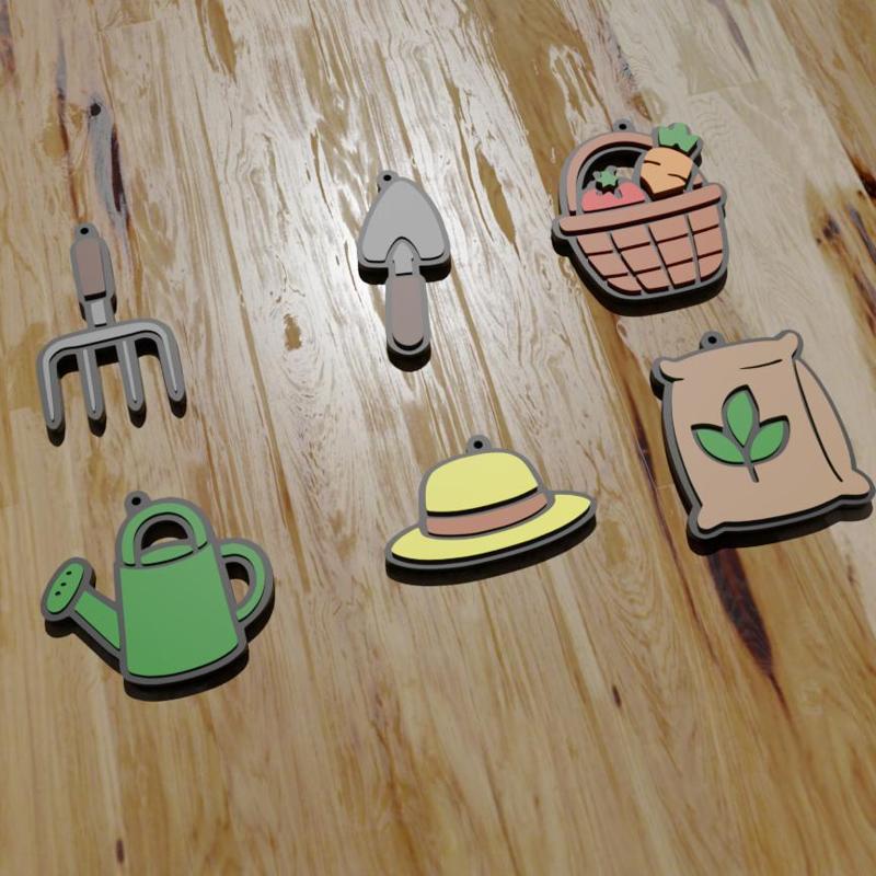 PACK 6 LLAVEROS / IMÁNES / KEYCHAIN / MAGNETS PROFESSIONS: FARMER (STL AND 3MF)
