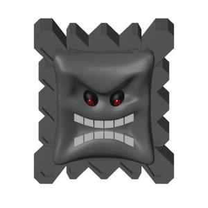 THWOMP Giant Spiked Stone Super Mario Bros Video Game Figure