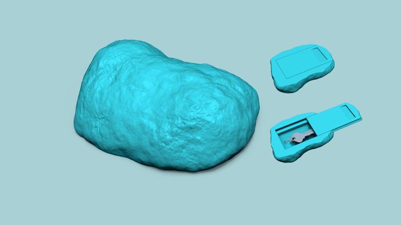 Rock Realistic Secret Key Hide STL - Outdoor Stone