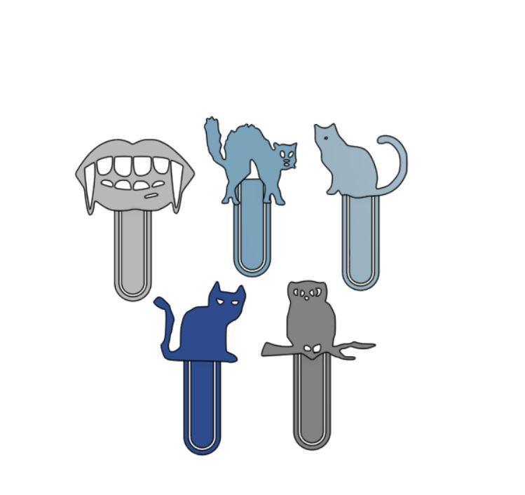 Spooky Cats & Fangs Bookmark Set