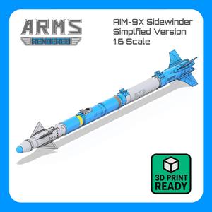 🚀AIM-9X Sidewinder Simplified 1/6 Scale - Extreme Detail - 3D Print Ready