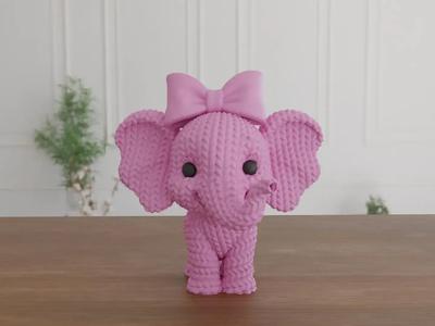 Adorable Knitted Little Elephant