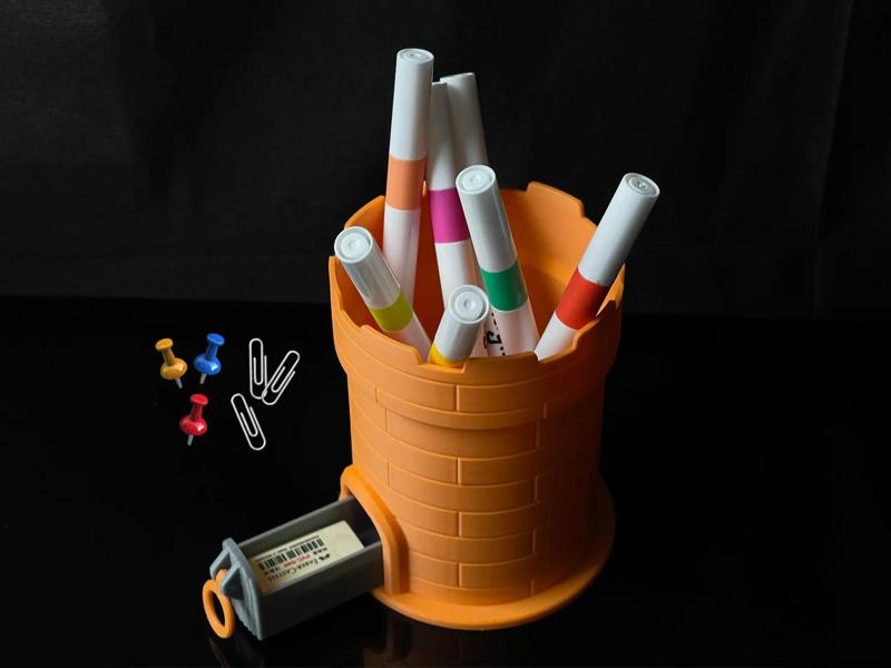 Drawer Castle Pen Holder