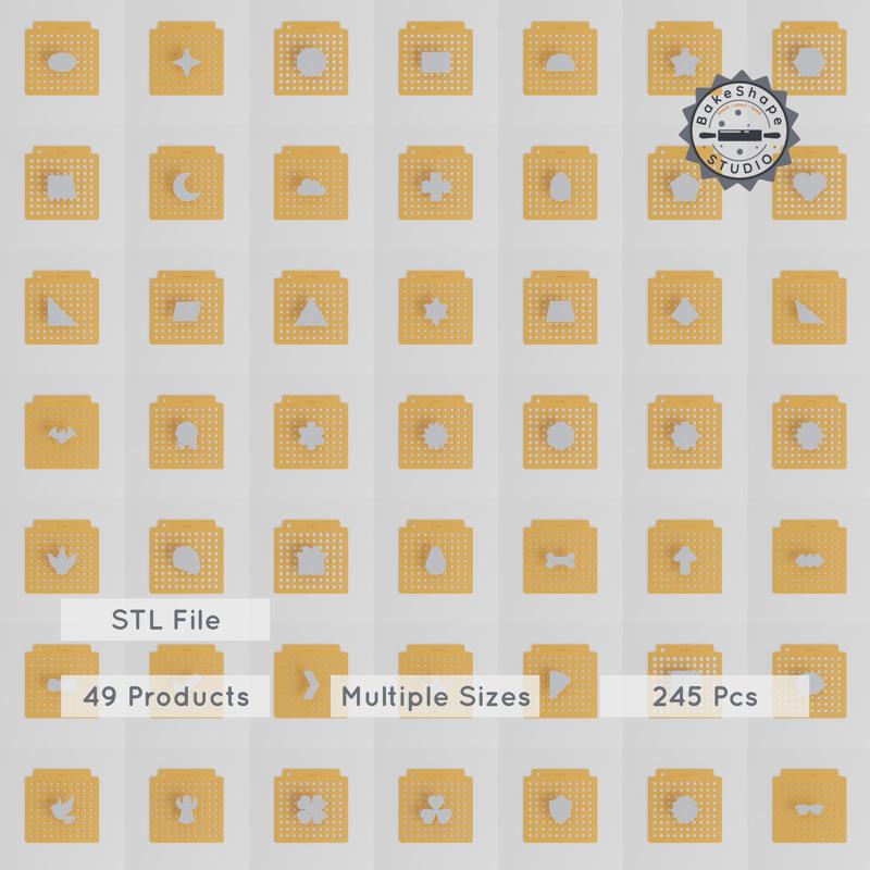 Sprinkle Stencils Pack VOL 1, 245-Piece Set, Compatible with Sprinkles, Cocoa & Edible Glitter, 6-14 mm Sizes