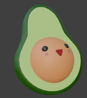 Happy Avocado Character - Cute Kawaii 3D Print Model STL