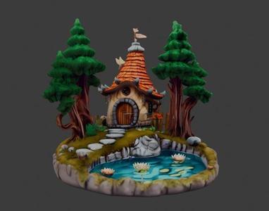 Fantasy Forest Cottage Diorama