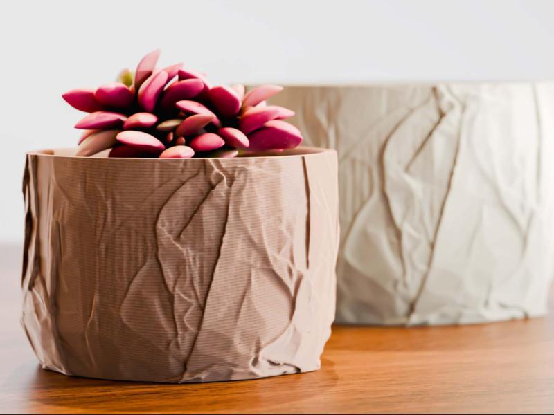 Indoor Plant Pot with Paper like Texture