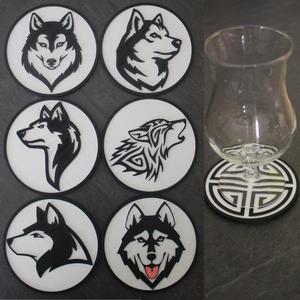 6 Coaster Husky Dog
