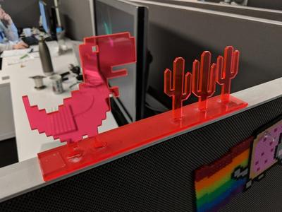 Chrome Dino lasercut template