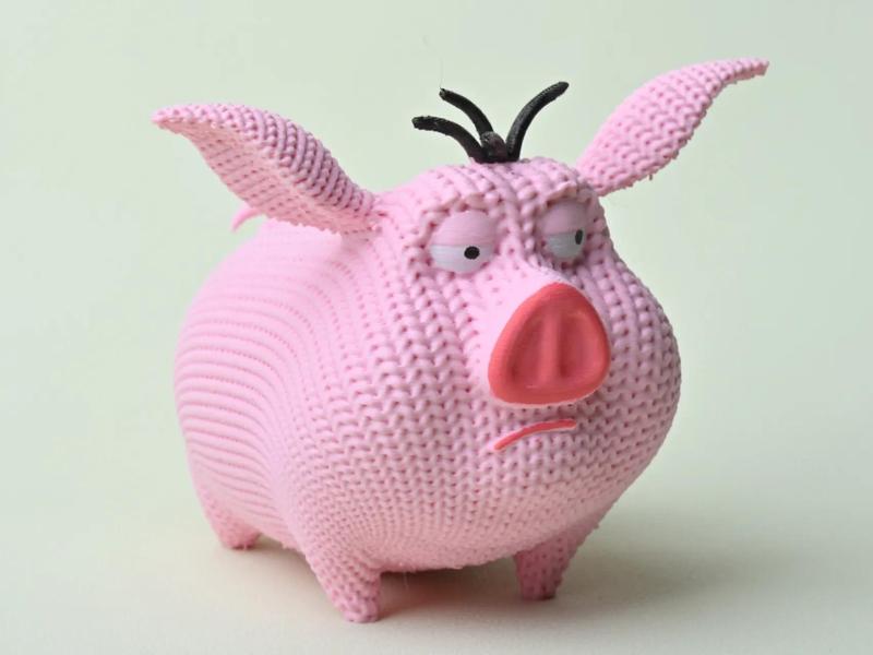 Knitted Nezha Pigsy (with Flaming Wheels)