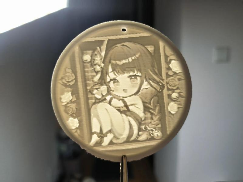 Christmas Gift - Raiden Shogun Lithophane Keychain