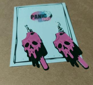 Pendant earrings, key ring, pin or necklace of CALAVERA ICE CREAM