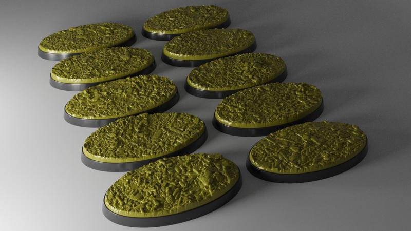 10x 60x35mm base with crumbled ruins ground