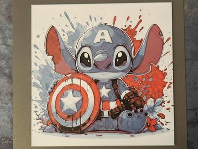 'Stitch' as American Captain Inspired Hueforge Art