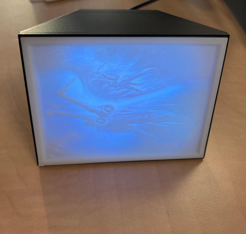X-Wing Starfighter Lithophane Star Wars lamp with frame