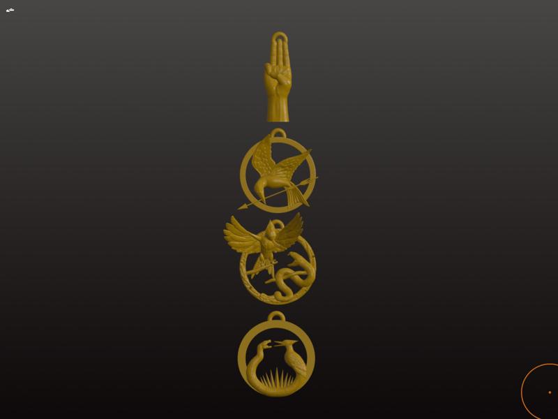 Hunger Games Symbols Keychain Set