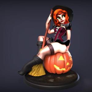 Witch Pinup - Pumpkin 3D print model
