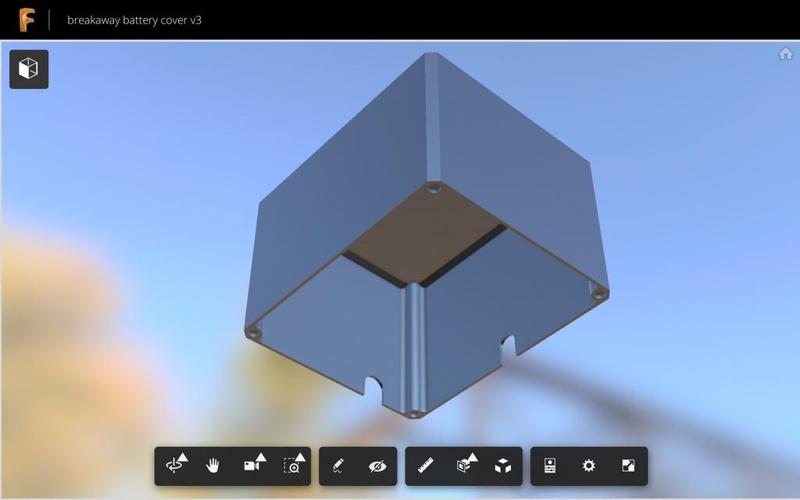 Breakaway battery box cover