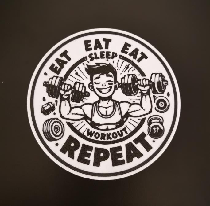 Eat sleep workout and repeat coaster