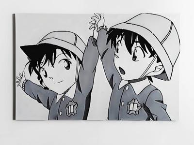 Detective Conan Fridge Magnet - Ran and Shinichi in Kindergarten