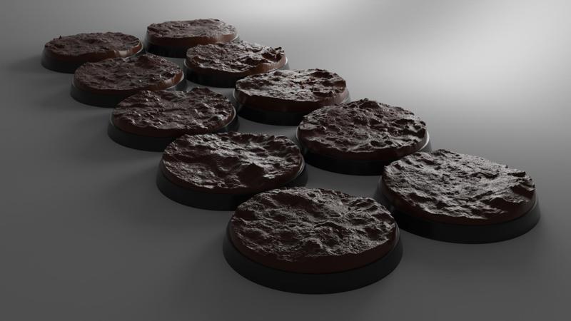 10x 40mm base with muddy ground (+toppers)