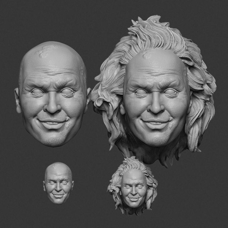 1/6 1/12 Beetlejuice Michael Keaton Tim Burton Horror headsculpt (hair and bold version))