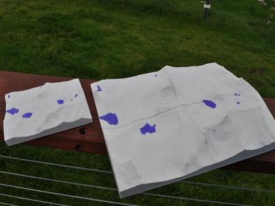 Yosemite's Cathedral Lakes Area 3d topo