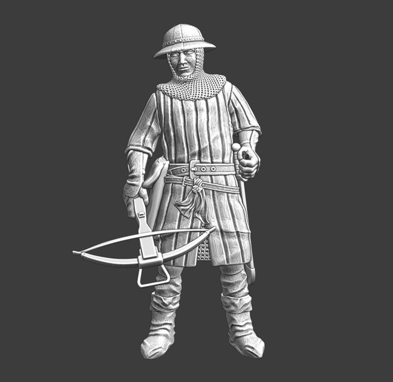 Medieval crossbowman - preparing
