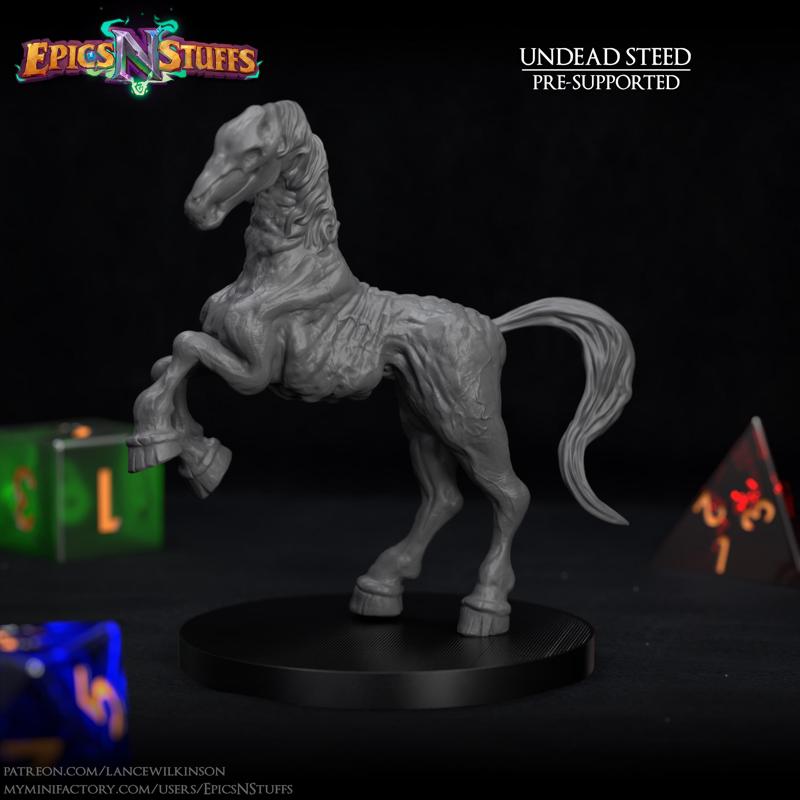Undead Steed Miniature - Pre-Supported
