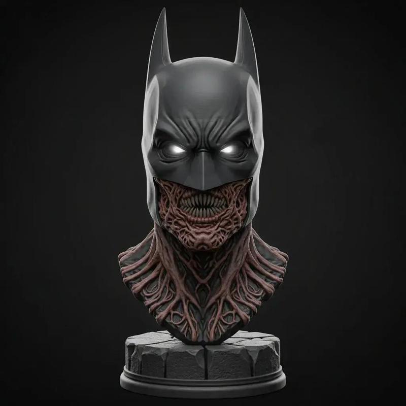 Dark Vecna – Batman × Stranger Things Bust STL for 3D Printing