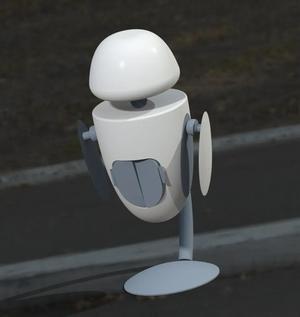 EVA Standing Robot with articulating head and arms   