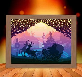 Santa Claus gives gifts lightbox