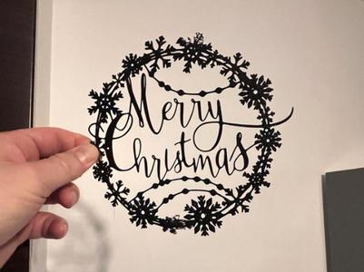 merry Christmas Cercle in Snowflake