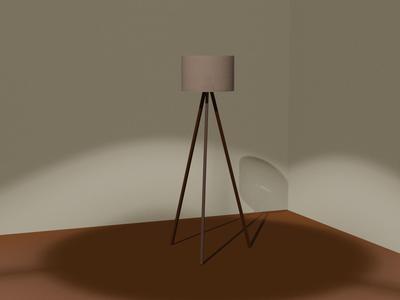 3-pod Standing Lamp Miniature, diorama / dollhouse