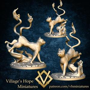 nekomata (two tail cat) and chochin obake (lantern ghost)