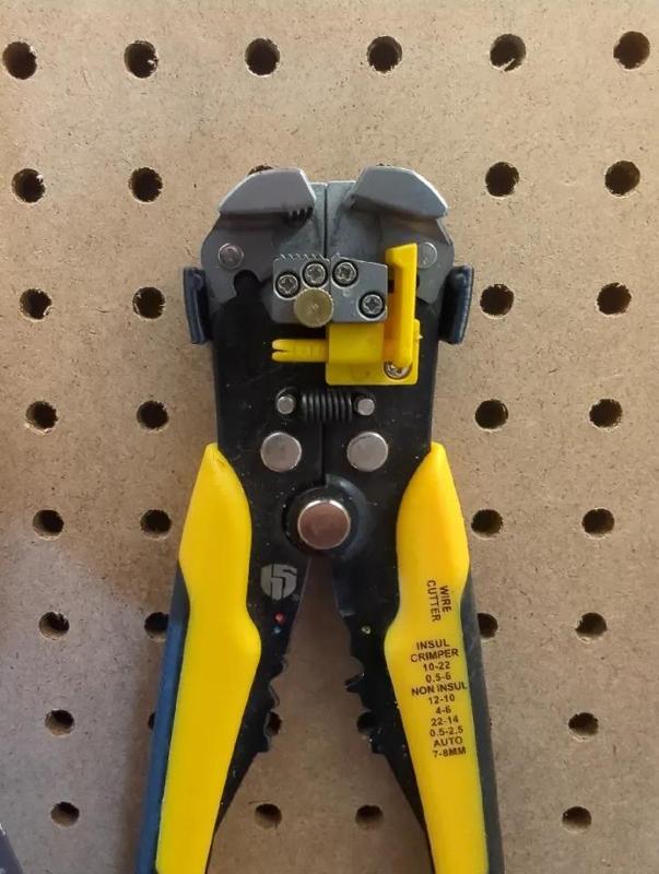 Wire Stripper Holder For Pegboard   